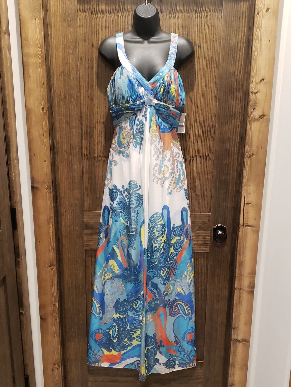 Paisly V-Neck Maxi Dress